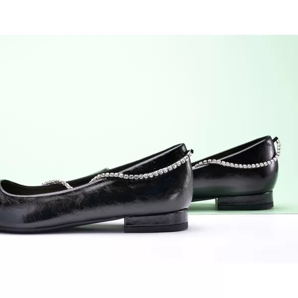 C.Paravano Women's Flats | Flats for Women | Ballet Flats | Crystal Chain Flat Shoes | Pointed Toe Flats | Wedding Flats | Slip on Flats Shoes