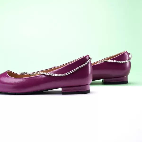 C.Paravano Women's Flats | Flats for Women | Ballet Flats | Crystal Chain Flat Shoes | Pointed Toe Flats | Wedding Flats | Slip on Flats Shoes