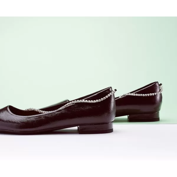 C.Paravano Women's Flats | Flats for Women | Ballet Flats | Crystal Chain Flat Shoes | Pointed Toe Flats | Wedding Flats | Slip on Flats Shoes