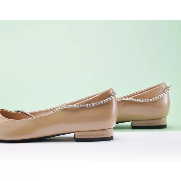 C.Paravano Women's Flats | Flats for Women | Ballet Flats | Crystal Chain Flat Shoes | Pointed Toe Flats | Wedding Flats | Slip on Flats Shoes