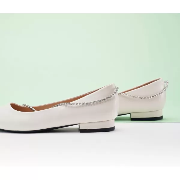 C.Paravano Women's Flats | Flats for Women | Ballet Flats | Crystal Chain Flat Shoes | Pointed Toe Flats | Wedding Flats | Slip on Flats Shoes