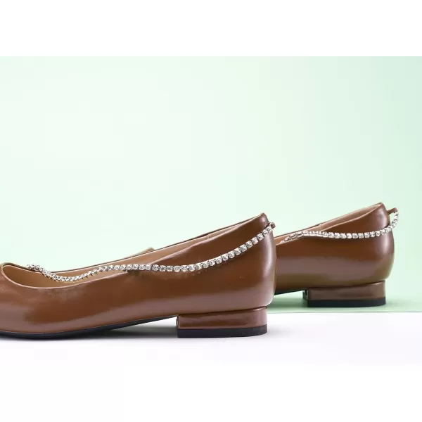 C.Paravano Women's Flats | Flats for Women | Ballet Flats | Crystal Chain Flat Shoes | Pointed Toe Flats | Wedding Flats | Slip on Flats Shoes