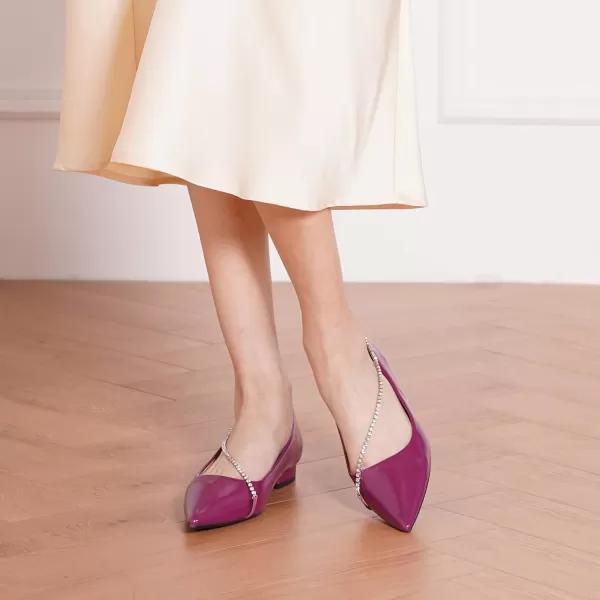 C.Paravano Women's Flats | Flats for Women | Ballet Flats | Crystal Chain Flat Shoes | Pointed Toe Flats | Wedding Flats | Slip on Flats Shoes