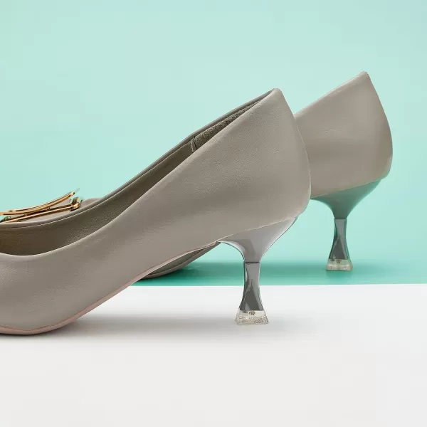 C.Paravano Women's Pump I Pointed Toe Kitten Heel I Closed Toe Low Heel I Comfortable Dress Pump I Leather Wedding Shoes