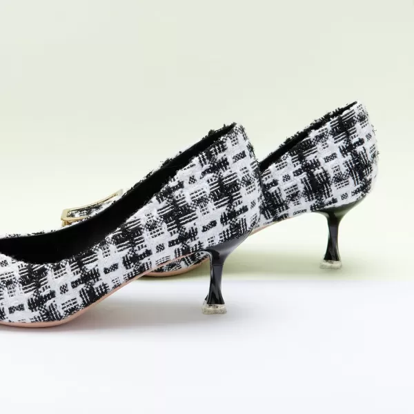 C.Paravano Women's Pump I Pointed Toe Kitten Heel I Closed Toe Low Heel I Comfortable Dress Pump I Leather Wedding Shoes