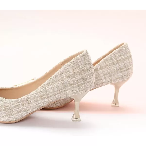 C.Paravano Women's Pump I Pointed Toe Kitten Heel I Closed Toe Low Heel I Comfortable Dress Pump I Leather Wedding Shoes