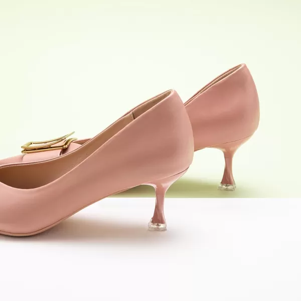 C.Paravano Women's Pump I Pointed Toe Kitten Heel I Closed Toe Low Heel I Comfortable Dress Pump I Leather Wedding Shoes