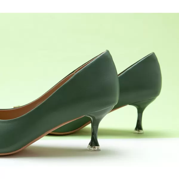 C.Paravano Women's Pump I Pointed Toe Kitten Heel I Closed Toe Low Heel I Comfortable Dress Pump I Leather Wedding Shoes