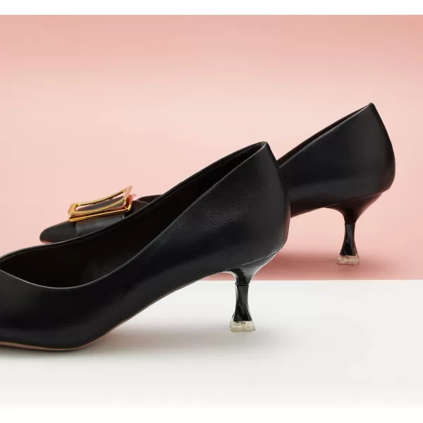 C.Paravano Women's Pump I Pointed Toe Kitten Heel I Closed Toe Low Heel I Comfortable Dress Pump I Leather Wedding Shoes