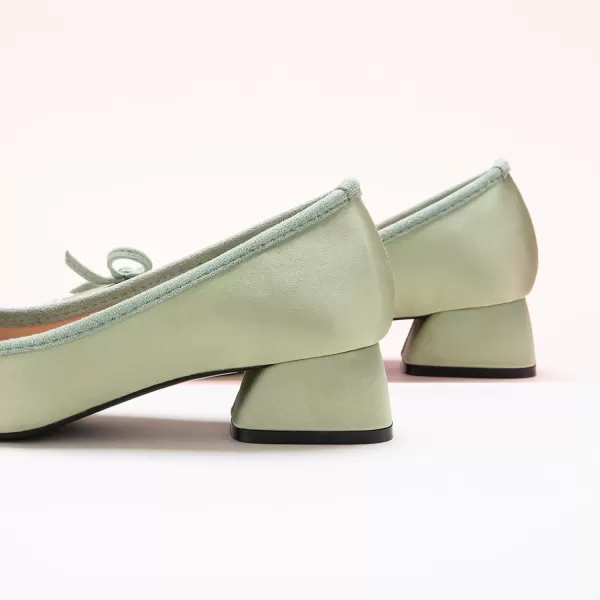 C.Paravano Women's Pump | Square Toe Low Block Heels | Closed Toe Chunky Heels | Leather Low Heel Pumps | Dress Wedding Shoes