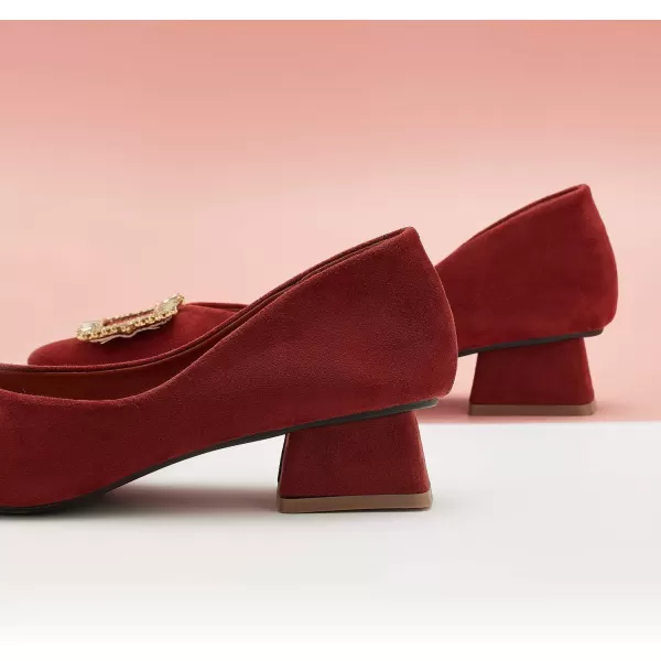 C.Paravano Women's Pump | Square Toe Low Block Heels | Closed Toe Chunky Heels | Leather Low Heel Pumps | Dress Wedding Shoes