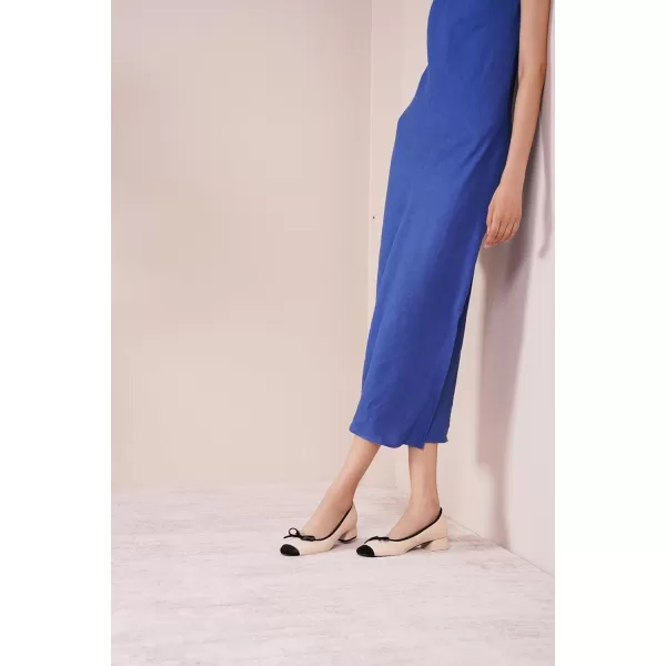 C.Paravano Women's Pump | Square Toe Low Block Heels | Closed Toe Chunky Heels | Leather Low Heel Pumps | Dress Wedding Shoes