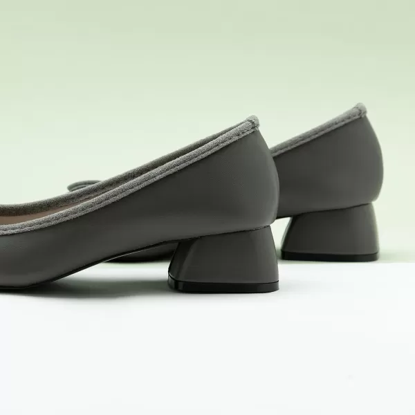 C.Paravano Women's Pump | Square Toe Low Block Heels | Closed Toe Chunky Heels | Leather Low Heel Pumps | Dress Wedding Shoes