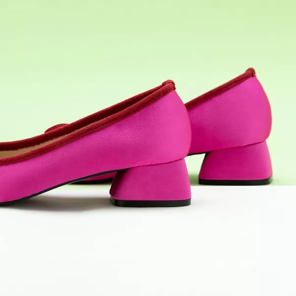 C.Paravano Women's Pump | Square Toe Low Block Heels | Closed Toe Chunky Heels | Leather Low Heel Pumps | Dress Wedding Shoes