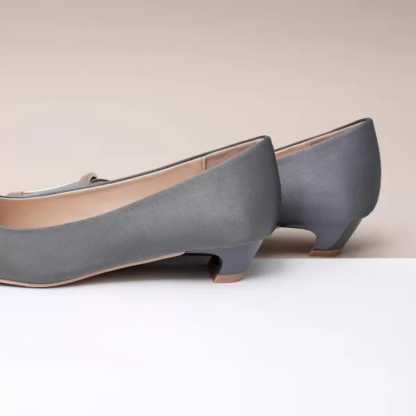 C.Paravano Women's Pumps | Closed Toe Chunky Heel | Leather Low Block Heels | Square Toe Low Heels | Dress Pumps Shoes | Pearl Ankle Strap Pumps Shoes