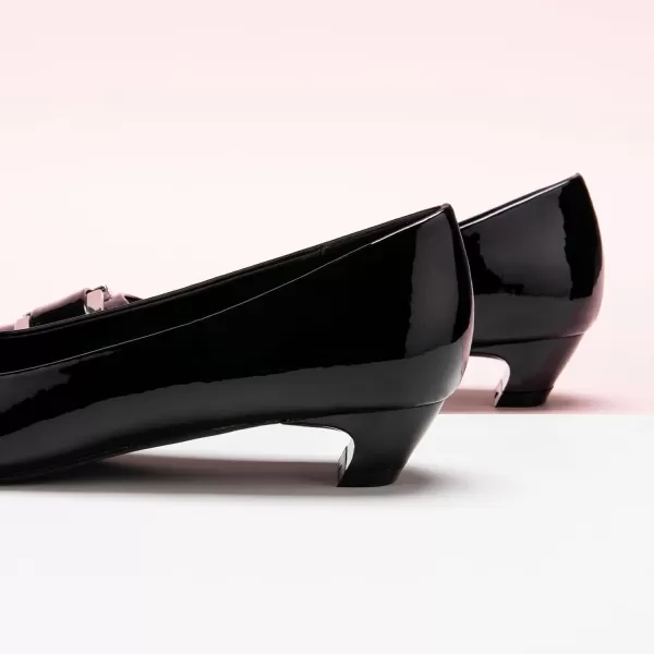 C.Paravano Women's Pumps | Closed Toe Chunky Heel | Leather Low Block Heels | Square Toe Low Heels | Dress Pumps Shoes | Pearl Ankle Strap Pumps Shoes