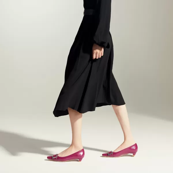 C.Paravano Women's Pumps | Closed Toe Chunky Heel | Leather Low Block Heels | Square Toe Low Heels | Dress Pumps Shoes | Pearl Ankle Strap Pumps Shoes