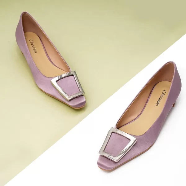C.Paravano Women's Pumps | Closed Toe Chunky Heel | Leather Low Block Heels | Square Toe Low Heels | Dress Pumps Shoes | Pearl Ankle Strap Pumps Shoes