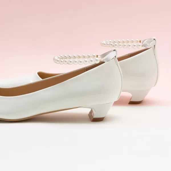 C.Paravano Women's Pumps | Closed Toe Chunky Heel | Leather Low Block Heels | Square Toe Low Heels | Dress Pumps Shoes | Pearl Ankle Strap Pumps Shoes