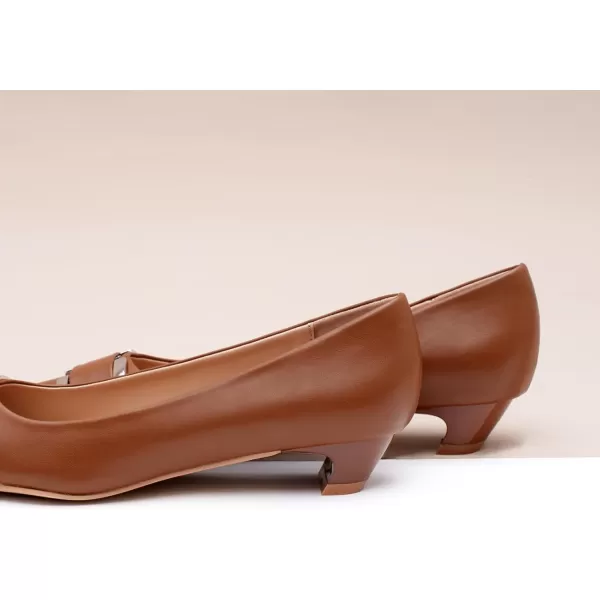 C.Paravano Women's Pumps | Closed Toe Chunky Heel | Leather Low Block Heels | Square Toe Low Heels | Dress Pumps Shoes | Pearl Ankle Strap Pumps Shoes