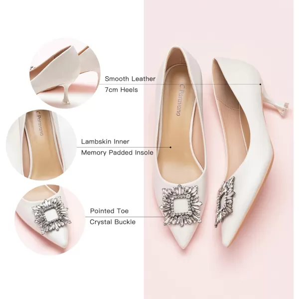 C.Paravano Women's Pumps I Pointed Toe Kitten Heel I Closed Toe Dress Pump I Comfortable Wedding Shoes