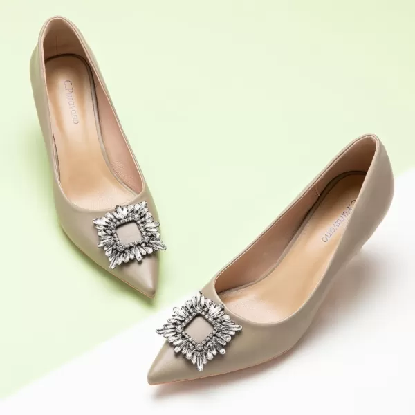 C.Paravano Women's Pumps I Pointed Toe Kitten Heel I Closed Toe Dress Pump I Comfortable Wedding Shoes