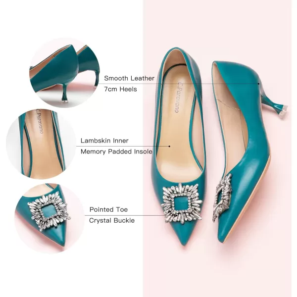 C.Paravano Women's Pumps I Pointed Toe Kitten Heel I Closed Toe Dress Pump I Comfortable Wedding Shoes