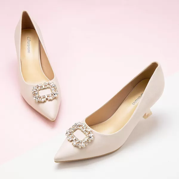 C.Paravano Women's Pumps I Pointed Toe Kitten Heel I Closed Toe Dress Pump I Comfortable Wedding Shoes