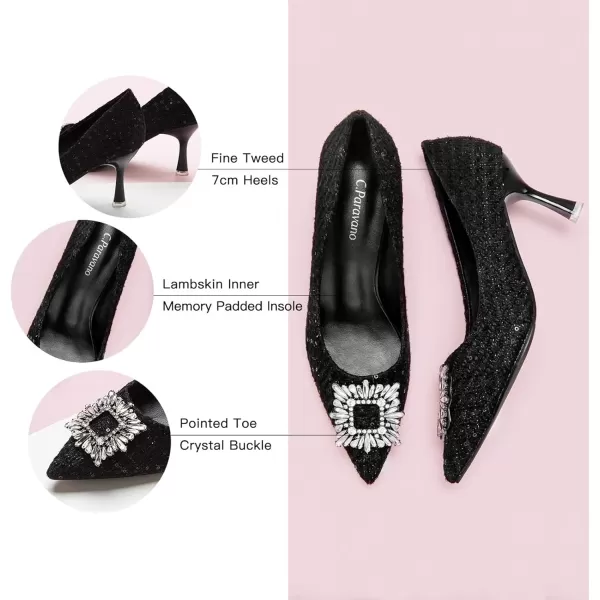 C.Paravano Women's Pumps I Pointed Toe Kitten Heel I Closed Toe Dress Pump I Comfortable Wedding Shoes