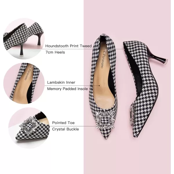 C.Paravano Women's Pumps I Pointed Toe Kitten Heel I Closed Toe Dress Pump I Comfortable Wedding Shoes