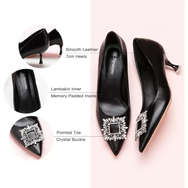 C.Paravano Women's Pumps I Pointed Toe Kitten Heel I Closed Toe Dress Pump I Comfortable Wedding Shoes