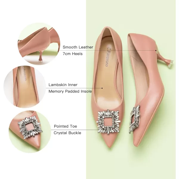 C.Paravano Women's Pumps I Pointed Toe Kitten Heel I Closed Toe Dress Pump I Comfortable Wedding Shoes