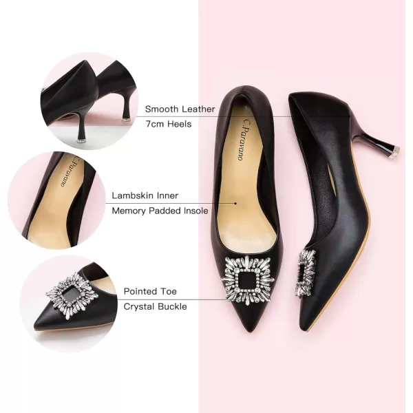 C.Paravano Women's Pumps I Pointed Toe Kitten Heel I Closed Toe Dress Pump I Comfortable Wedding Shoes
