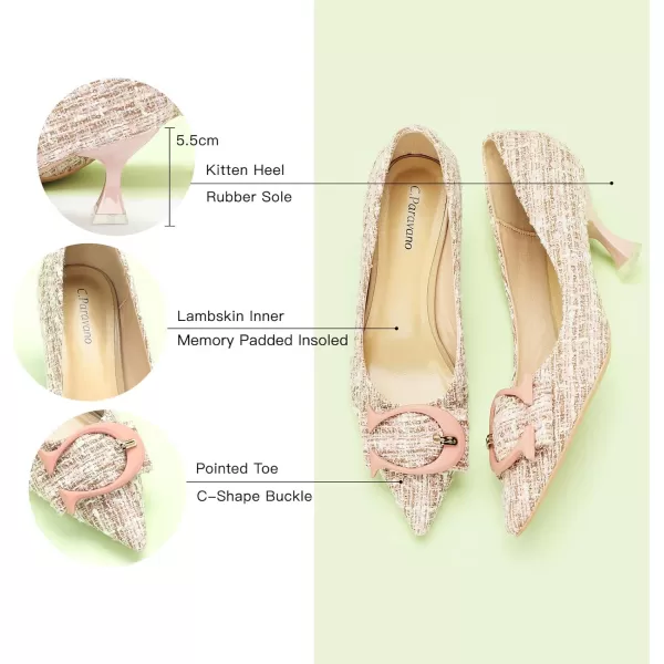 C.Paravano Women's Pumps | Low Heel for Women | Womens Designer Pumps | Kitten Heels for Women | Womens Short Heels | Leather Pumps for Women