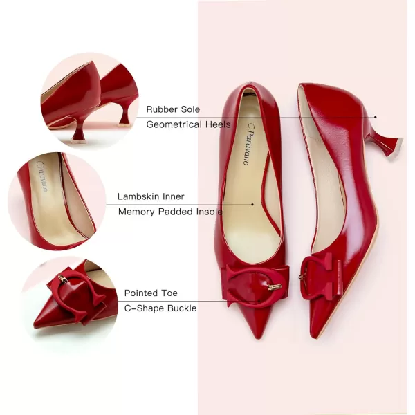 C.Paravano Women's Pumps | Low Heel for Women | Womens Designer Pumps | Kitten Heels for Women | Womens Short Heels | Leather Pumps for Women