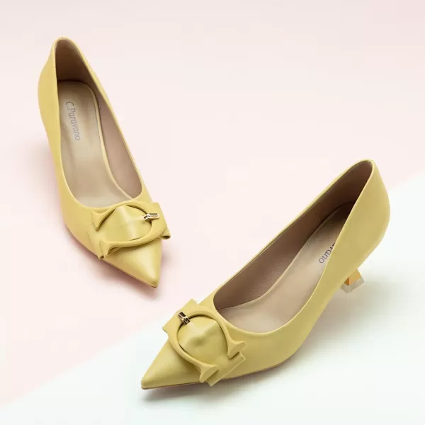 C.Paravano Women's Pumps | Low Heel for Women | Womens Designer Pumps | Kitten Heels for Women | Womens Short Heels | Leather Pumps for Women