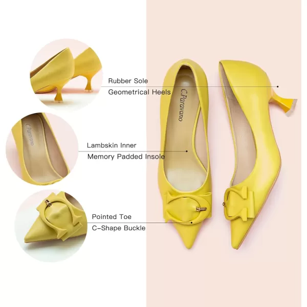 C.Paravano Women's Pumps | Low Heel for Women | Womens Designer Pumps | Kitten Heels for Women | Womens Short Heels | Leather Pumps for Women