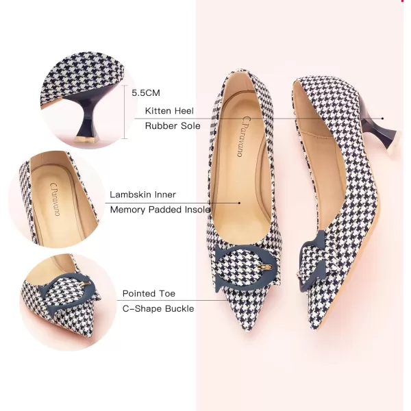 C.Paravano Women's Pumps | Low Heel for Women | Womens Designer Pumps | Kitten Heels for Women | Womens Short Heels | Leather Pumps for Women