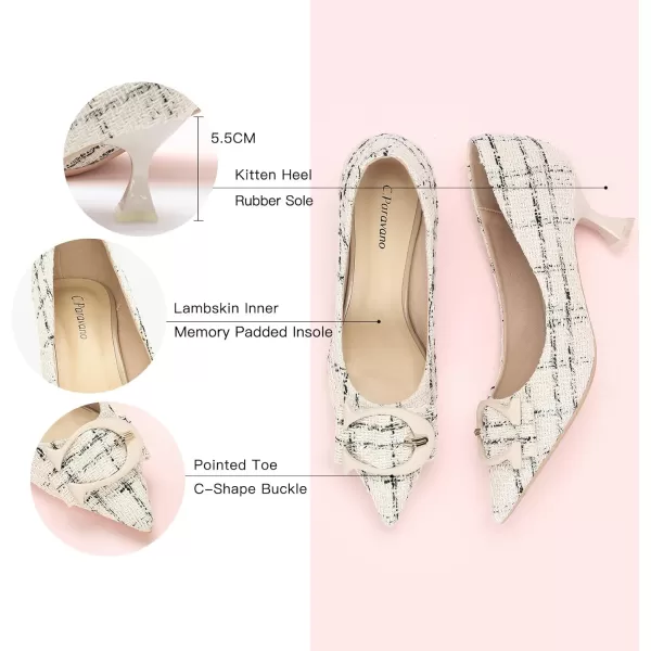 C.Paravano Women's Pumps | Low Heel for Women | Womens Designer Pumps | Kitten Heels for Women | Womens Short Heels | Leather Pumps for Women