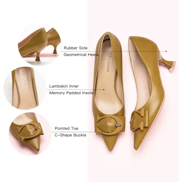 C.Paravano Women's Pumps | Low Heel for Women | Womens Designer Pumps | Kitten Heels for Women | Womens Short Heels | Leather Pumps for Women