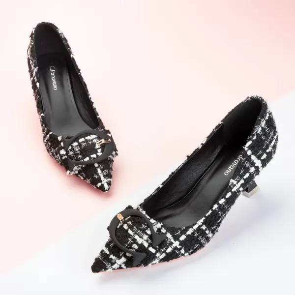 C.Paravano Women's Pumps | Low Heel for Women | Womens Designer Pumps | Kitten Heels for Women | Womens Short Heels | Leather Pumps for Women