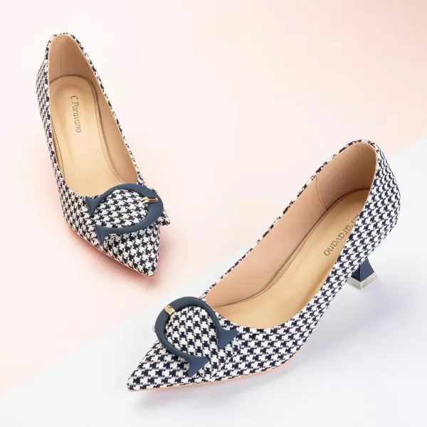 C.Paravano Women's Pumps | Low Heel for Women | Womens Designer Pumps | Kitten Heels for Women | Womens Short Heels | Leather Pumps for Women