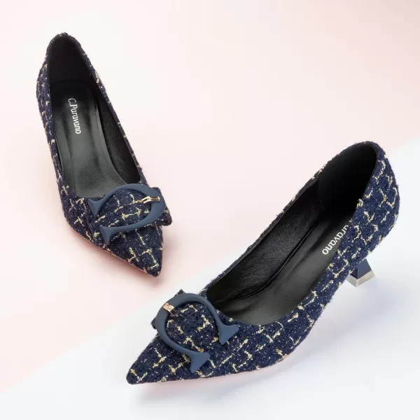 C.Paravano Women's Pumps | Low Heel for Women | Womens Designer Pumps | Kitten Heels for Women | Womens Short Heels | Leather Pumps for Women