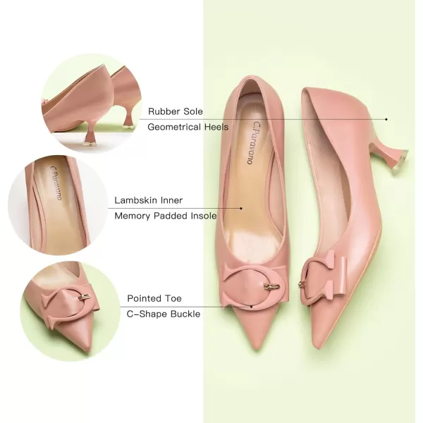 C.Paravano Women's Pumps | Low Heel for Women | Womens Designer Pumps | Kitten Heels for Women | Womens Short Heels | Leather Pumps for Women