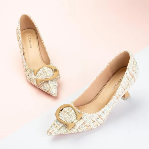 C.Paravano Women's Pumps | Low Heel for Women | Womens Designer Pumps | Kitten Heels for Women | Womens Short Heels | Leather Pumps for Women