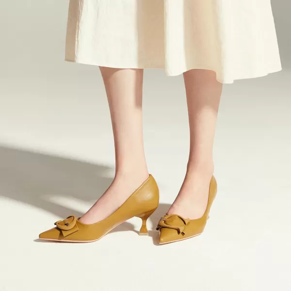 C.Paravano Women's Pumps | Low Heel for Women | Womens Designer Pumps | Kitten Heels for Women | Womens Short Heels | Leather Pumps for Women