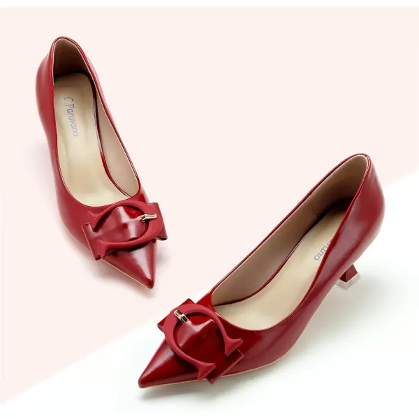 C.Paravano Women's Pumps | Low Heel for Women | Womens Designer Pumps | Kitten Heels for Women | Womens Short Heels | Leather Pumps for Women