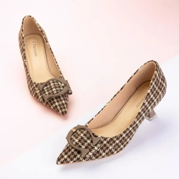 C.Paravano Women's Pumps | Low Heel for Women | Womens Designer Pumps | Kitten Heels for Women | Womens Short Heels | Leather Pumps for Women