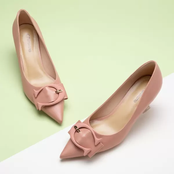C.Paravano Women's Pumps | Low Heel for Women | Womens Designer Pumps | Kitten Heels for Women | Womens Short Heels | Leather Pumps for Women