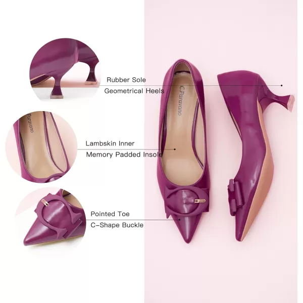 C.Paravano Women's Pumps | Low Heel for Women | Womens Designer Pumps | Kitten Heels for Women | Womens Short Heels | Leather Pumps for Women